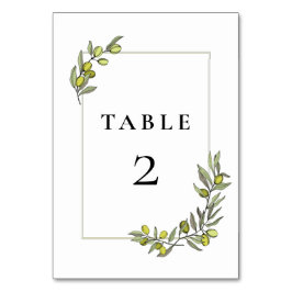 Tarjeta De Mesa Boda de marco de ramas oleícolas