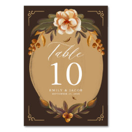 Tarjeta De Mesa Boda de Marco Floral Vintage
