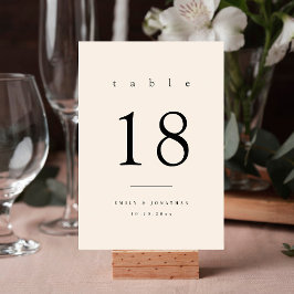 Tarjeta De Mesa Boda de marfil clásico elegante