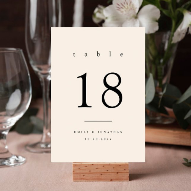Tarjeta De Mesa Boda de marfil clásico elegante (Subido por el creador)