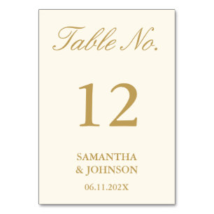 Tarjeta De Mesa Boda de marfil vintage en sala de baile moderna