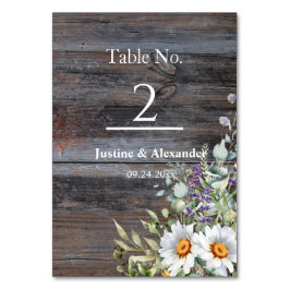 Tarjeta De Mesa Boda de margarita blanca