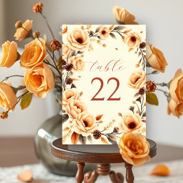 Tarjeta De Mesa Boda de melocotón floral