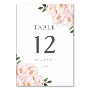 Tarjeta De Mesa Boda de mesa floral rosado elegante moderno