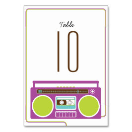 Tarjeta De Mesa Boda de mixtape Indie Retro Boombox (Purple/Lime)