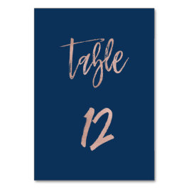 Tarjeta De Mesa Boda de Moda de oro de la Marina y el Rosa de oro