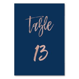 Tarjeta De Mesa Boda de Moda de oro de la Marina y el Rosa de oro