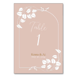 Tarjeta De Mesa Boda de Moda natural