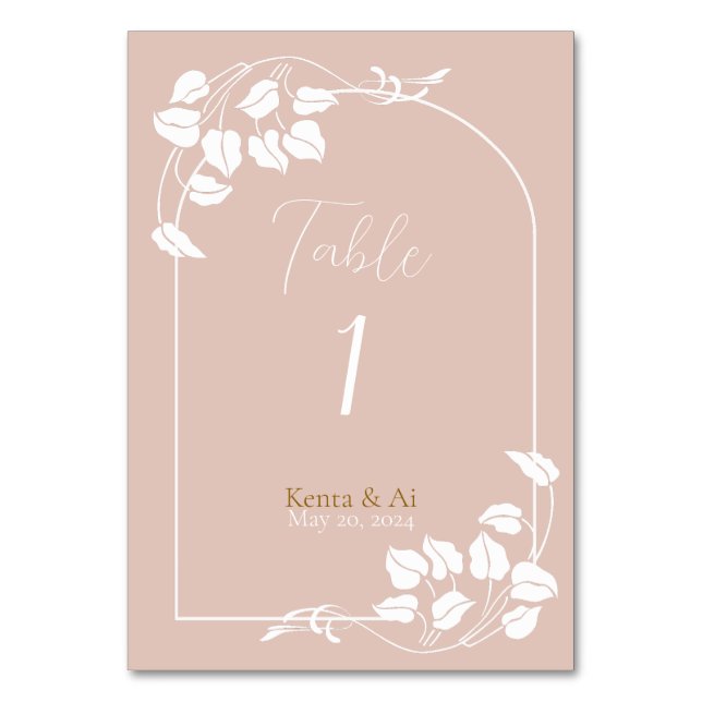 Tarjeta De Mesa Boda de Moda natural (Anverso)