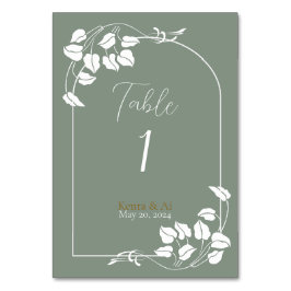 Tarjeta De Mesa Boda de Moda natural