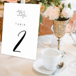 Tarjeta De Mesa Boda de monograma de la playa de Starfish minimali<br><div class="desc">Un minimalista diseño de boda de monograma de pez estrella tropical. Un diseño sencillo que utiliza un boceto de una estrella de mar para crear un elegante monograma clásico. Un encantador diseño de playa tropical en blanco y negro con una tipografía de escritura elegante. Un elegante diseño de tarjetas boda...</div>