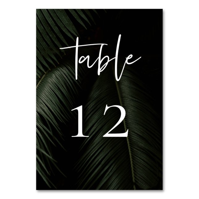 Tarjeta De Mesa Boda de Moody Tropics (Anverso)