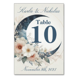 Tarjeta De Mesa Boda de Moonflower blanco