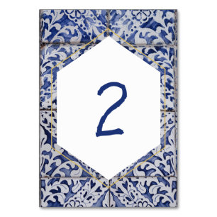 Tarjeta De Mesa Boda de mosaicos rusos portugueses
