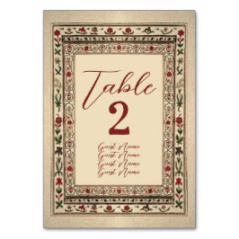 Tarjeta De Mesa Boda de Motif Étnico de Marco de Vintage