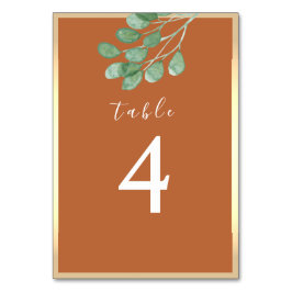 Tarjeta De Mesa Boda de Naranja Quemada