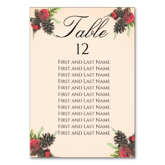 Tarjeta De Mesa Boda de Navidad Vintage