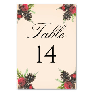 Tarjeta De Mesa Boda de Navidad Vintage