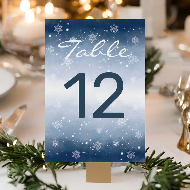 Tarjeta De Mesa Boda de Navidades Blue Winter Wonderland (Subido por el creador)