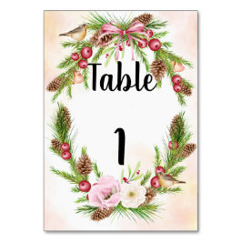 Tarjeta De Mesa Boda de Navidades de script de número de tabla