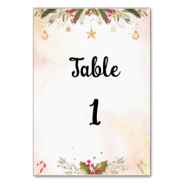 Tarjeta De Mesa Boda de Navidades de script de número de tabla