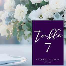 Tarjeta De Mesa Boda de Noche Real Púrpura Personalizado