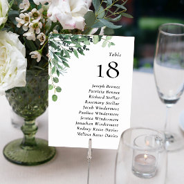 Tarjeta De Mesa Boda de nombres de invitados de eucalipto ruso