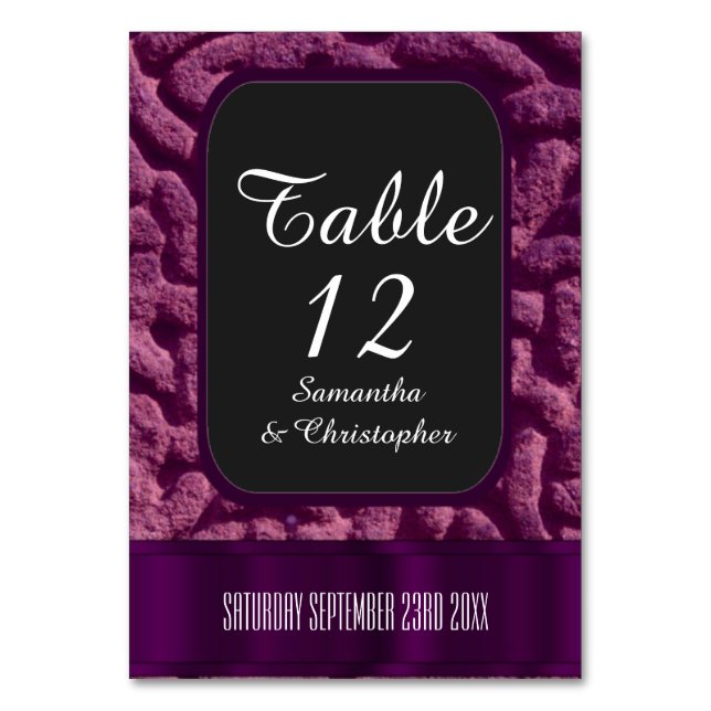 Tarjeta De Mesa Boda de nudo celta morado (Anverso)