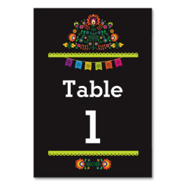 Tarjeta De Mesa Boda de número de tabla de patrón mexicano de Fies