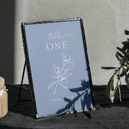 Tarjeta De Mesa Boda de oliva gris azul claro | Delicado Nautical