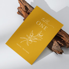 Tarjeta De Mesa Boda de Olive Amarillo Deep Mustard | Caída Elegan