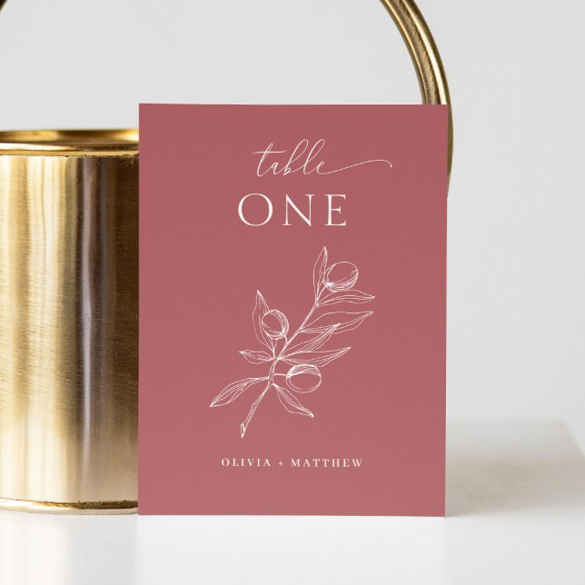 Tarjeta De Mesa Boda De Olivo Rojo De Ladrillo Muerto | Caída Botá (Subido por el creador)