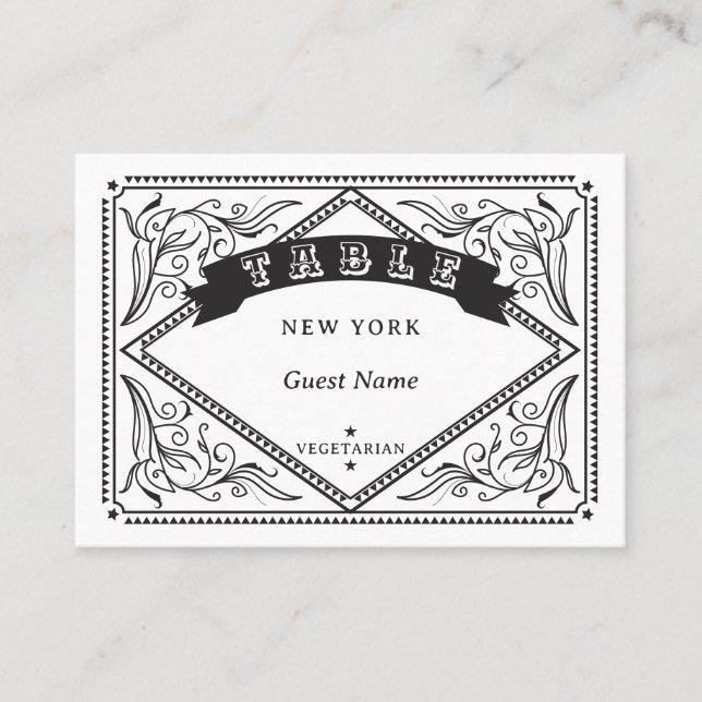 Tarjeta De Mesa Boda de opciones de menú de comida para países occ (Anverso)