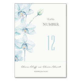 Tarjeta De Mesa Boda de Orquídea Azul Suave