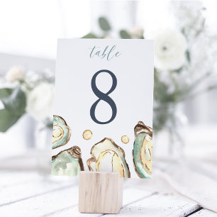 Tarjeta De Mesa Boda de ostión acuático costero