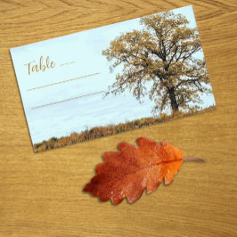 Tarjeta De Mesa Boda de otoño bajo un roble rústico