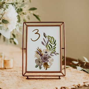 Tarjeta De Mesa Boda de Otoño Boho Rústica Naturaleza Botánica Per