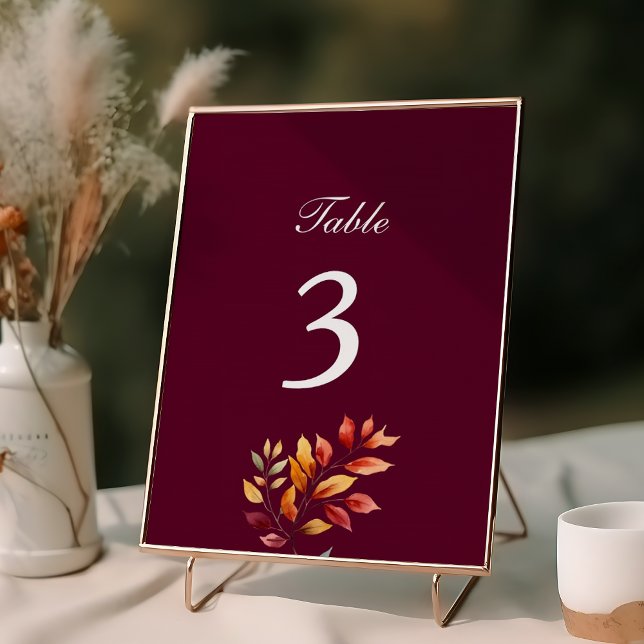 Tarjeta De Mesa Boda de otoño en Borgoña (Subido por el creador)
