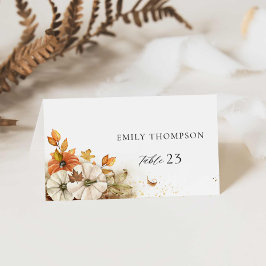 Tarjeta De Mesa Boda de otoño rústica