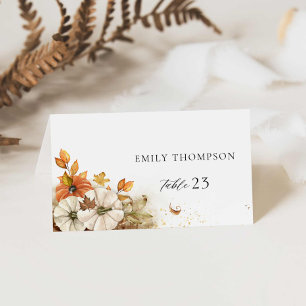 Tarjeta De Mesa Boda de otoño rústica
