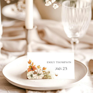 Tarjeta De Mesa Boda de otoño rústica