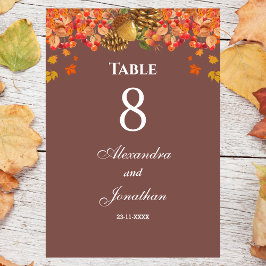Tarjeta De Mesa Boda de otoño rústica
