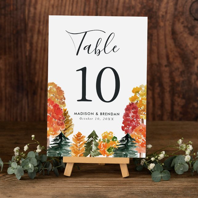 Tarjeta De Mesa Boda de Otoño Rústico en el Bosque (Subido por el creador)