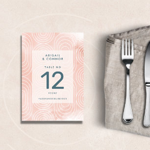 Tarjeta De Mesa Boda de óvalos y círculos de moda