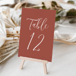 Tarjeta De Mesa Boda de óxido de script simple<br><div class="desc">Los números de la tabla de bodas elegantes muestran el número de la tabla mostrado en un sencillo guión blanco con un fondo de roya. Los colores del texto y del fondo se pueden cambiar a los colores bodas mediante las herramientas de edición. Para solicitar estas tarjetas de tabla, edite...</div>