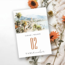 Boda de paisaje acuarela de Santa Marta Colombia