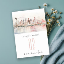 Boda de paisaje de acuarela en Seattle, Washington