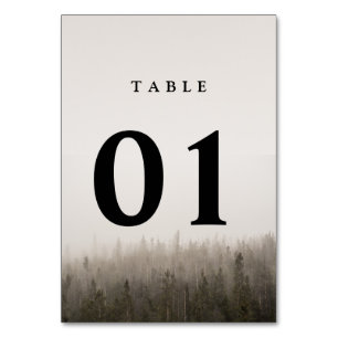 Tarjeta De Mesa Boda de paisajes oxidados de los bosques rústicos