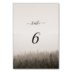 Tarjeta De Mesa Boda de paisajes oxidados de los bosques rústicos