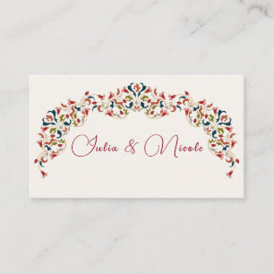 Tarjeta De Mesa Boda de Paisley Botánica Floral Artística de Lujo